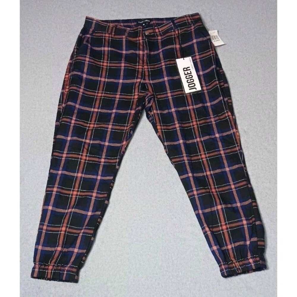 NWT! Almost Famous Plaid Jogger Pants Womens XXL Extreme Blue Skater Streetwear
